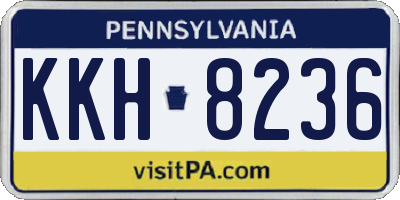PA license plate KKH8236