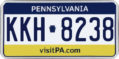 PA license plate KKH8238