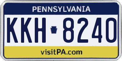 PA license plate KKH8240