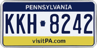 PA license plate KKH8242