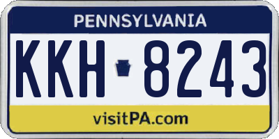 PA license plate KKH8243