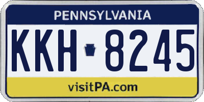 PA license plate KKH8245