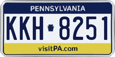 PA license plate KKH8251