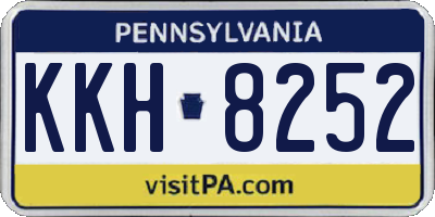 PA license plate KKH8252