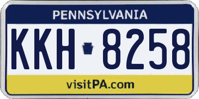 PA license plate KKH8258