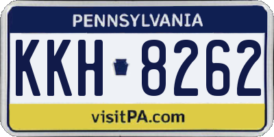 PA license plate KKH8262