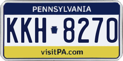 PA license plate KKH8270