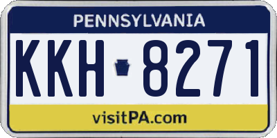 PA license plate KKH8271