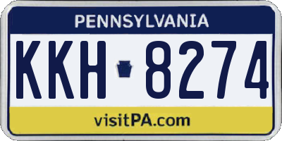PA license plate KKH8274
