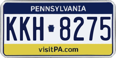 PA license plate KKH8275