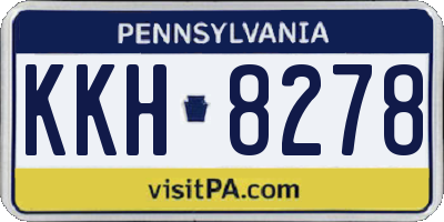 PA license plate KKH8278
