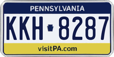 PA license plate KKH8287