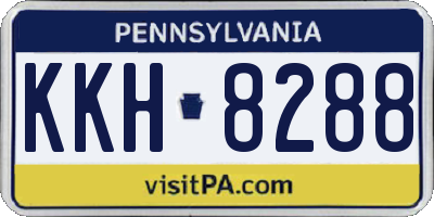 PA license plate KKH8288
