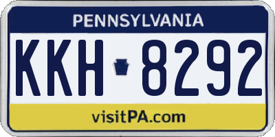 PA license plate KKH8292