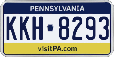 PA license plate KKH8293