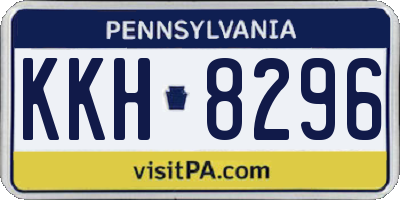 PA license plate KKH8296
