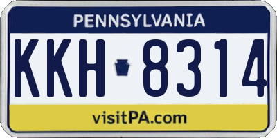 PA license plate KKH8314