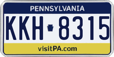 PA license plate KKH8315