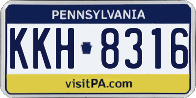 PA license plate KKH8316