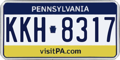 PA license plate KKH8317