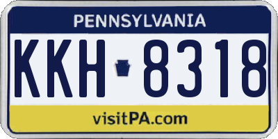 PA license plate KKH8318