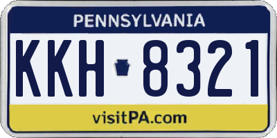 PA license plate KKH8321