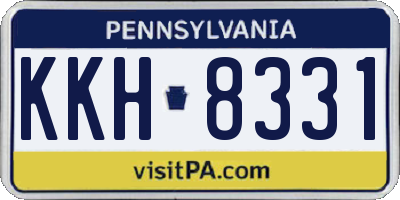 PA license plate KKH8331