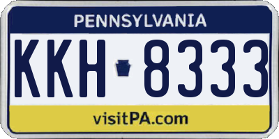 PA license plate KKH8333