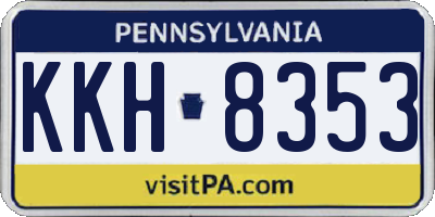 PA license plate KKH8353