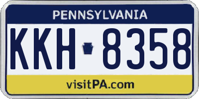 PA license plate KKH8358