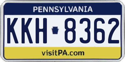 PA license plate KKH8362