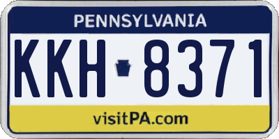 PA license plate KKH8371