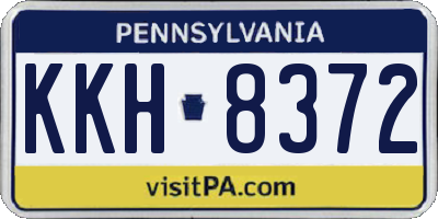 PA license plate KKH8372