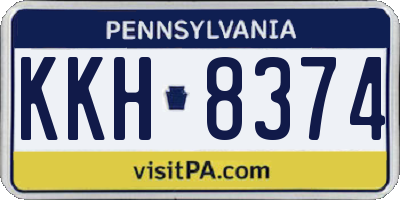 PA license plate KKH8374