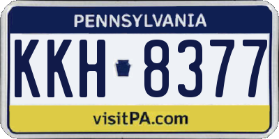 PA license plate KKH8377