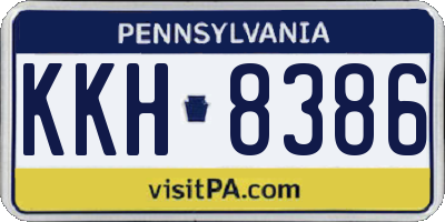 PA license plate KKH8386
