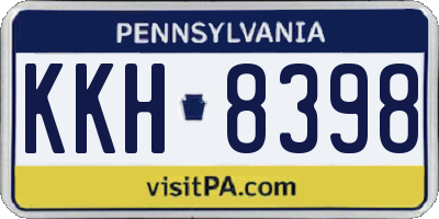 PA license plate KKH8398