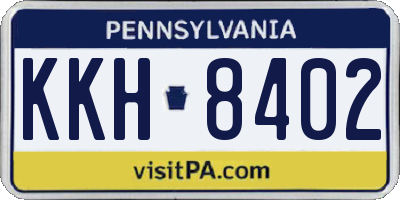 PA license plate KKH8402