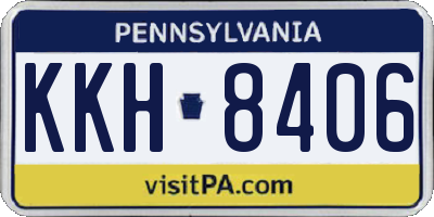 PA license plate KKH8406