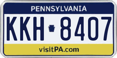 PA license plate KKH8407