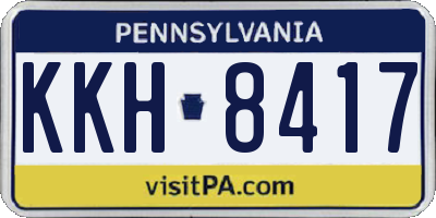 PA license plate KKH8417