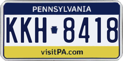 PA license plate KKH8418