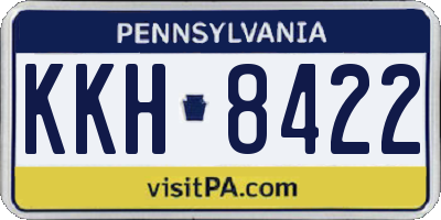PA license plate KKH8422