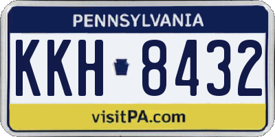 PA license plate KKH8432