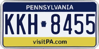 PA license plate KKH8455