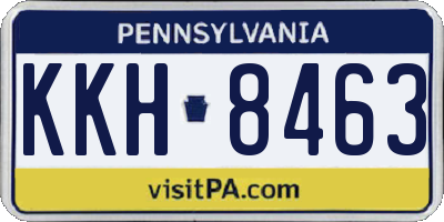 PA license plate KKH8463