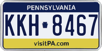 PA license plate KKH8467