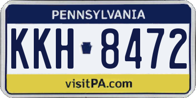 PA license plate KKH8472
