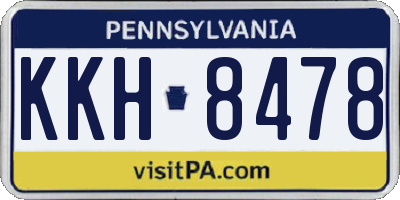 PA license plate KKH8478