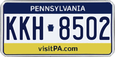 PA license plate KKH8502